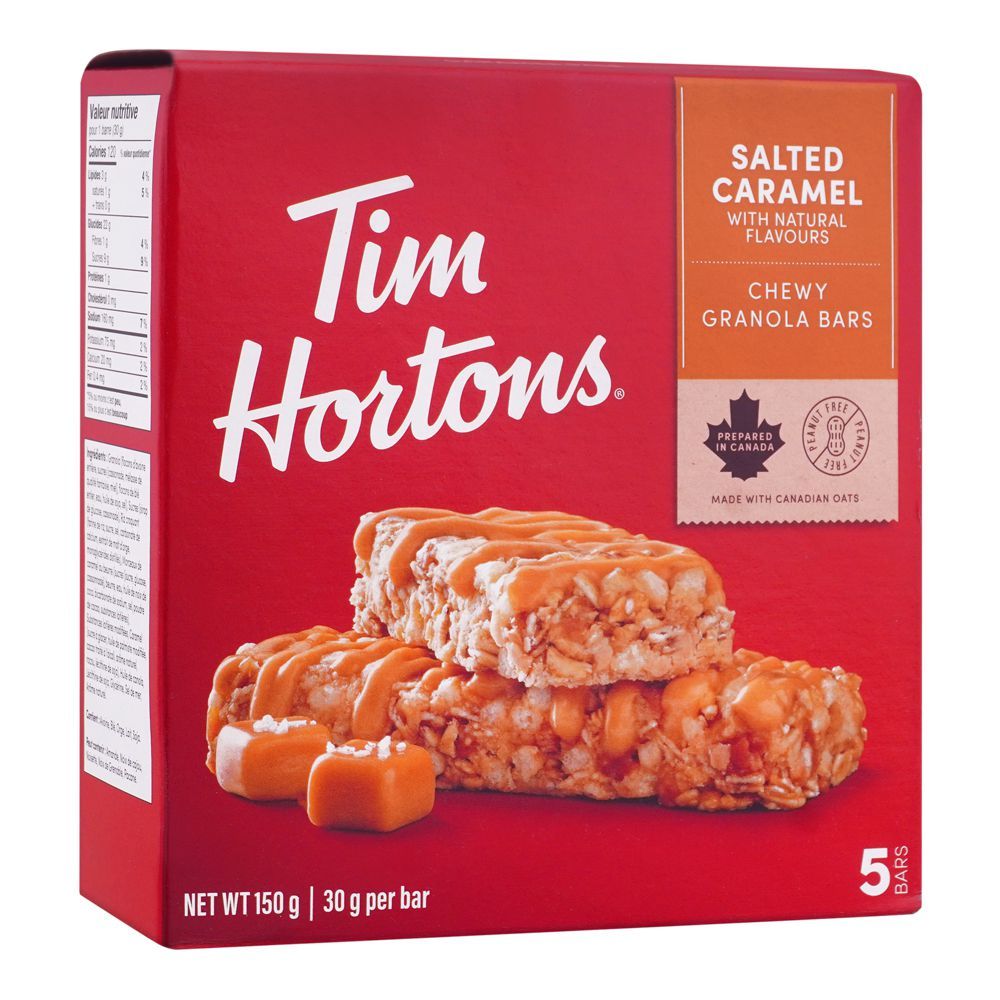 Tim Hortons Salted Caramel Chewy Granola Bars, 5-Pack 30g Each