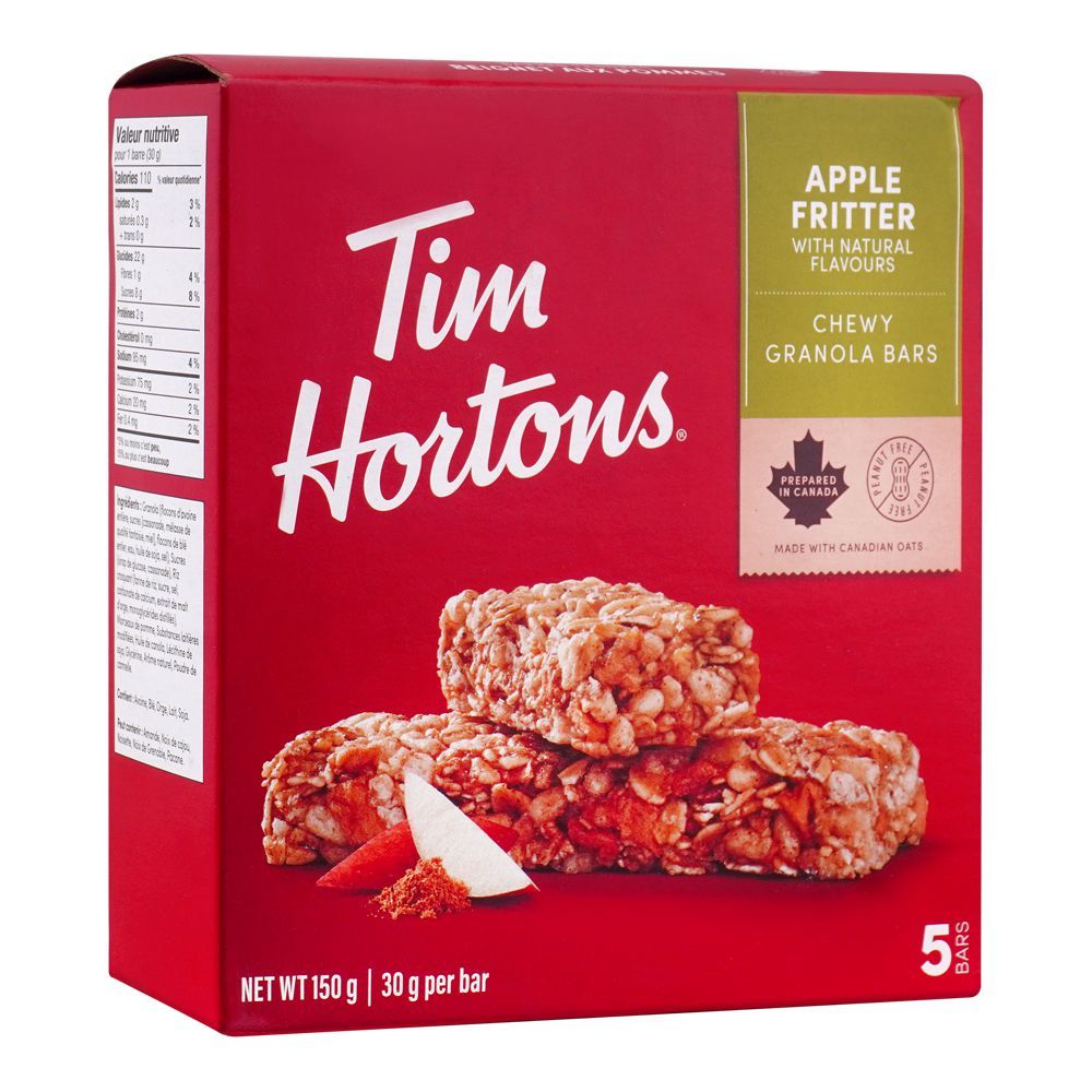 Tim Hortons Apple Fritter Chewy Granola Bars, 5-Pack 30g Each