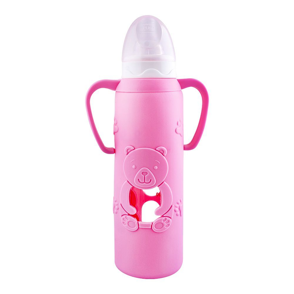 Yes Glass Bottle 240ml, Pink, AZ-7195