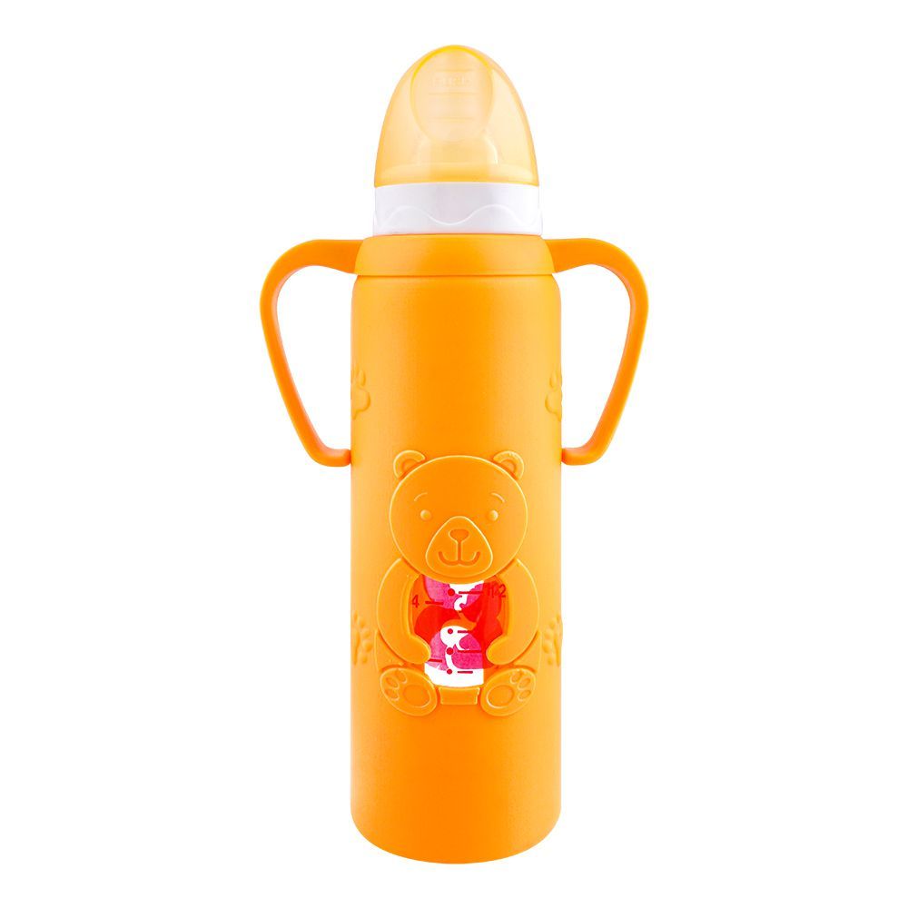 Yes Glass Bottle 240ml, Orange, AZ-7195