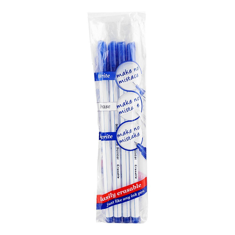 Dollar My Pointer Erasable Fine Soft Liner 0.3 Blue, 4-Pack, FLPE03