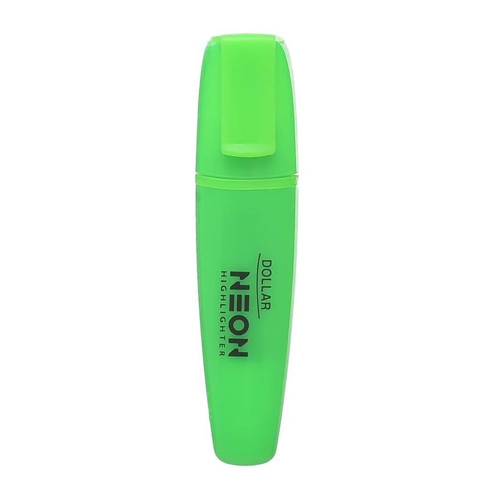 Dollar Neon Highlighter 5mm 12-Pack, Green, HL5