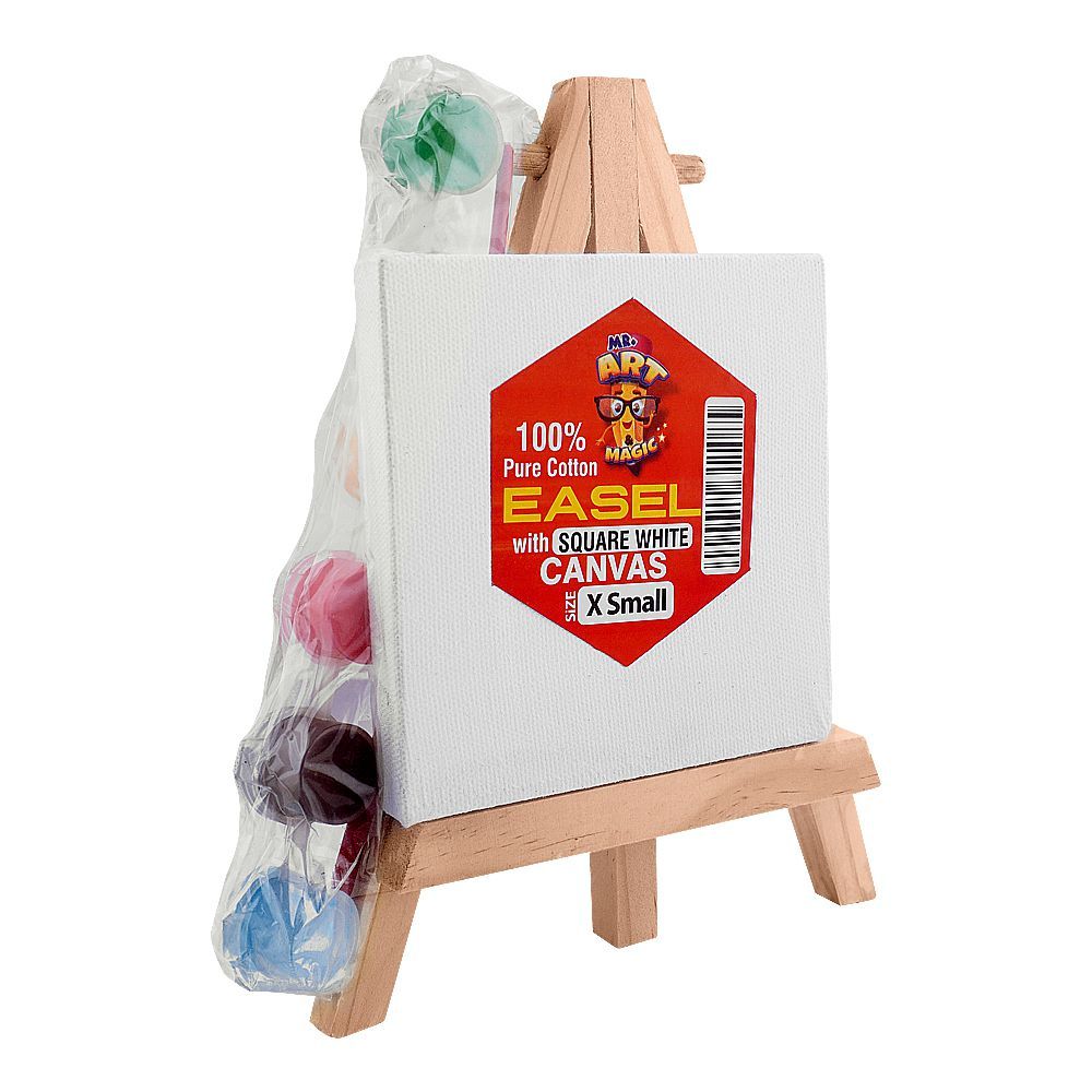 Mr. Art Magic 100% Pure Cotton Easel With Square Canvas, X-Small, White, 546-3901