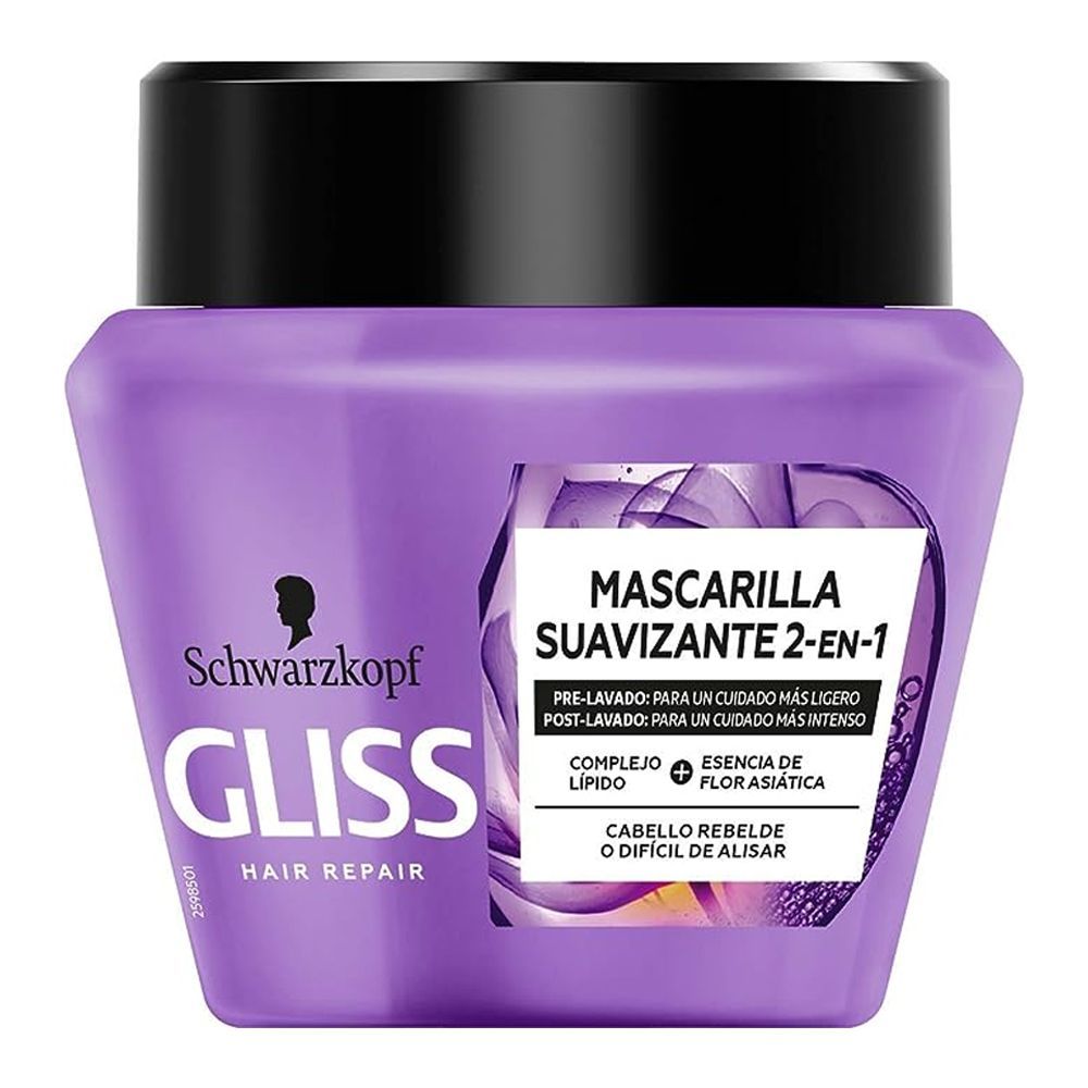 Schwarzkopf Gliss Hair Repair Liso Asiatico 2-In-1 Smoothing Hair Mask, 300ml