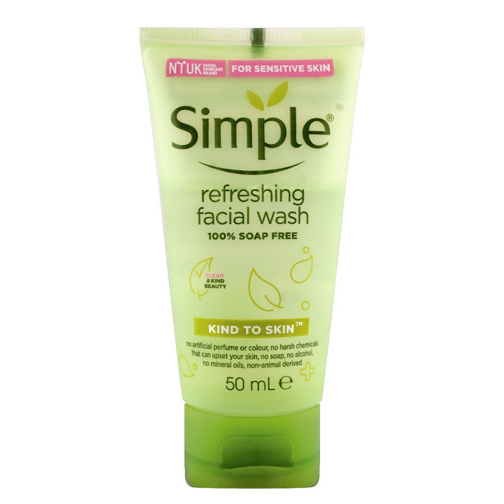 Simple Refreshing Facial Wash, For Sensitive Skin, 50ml