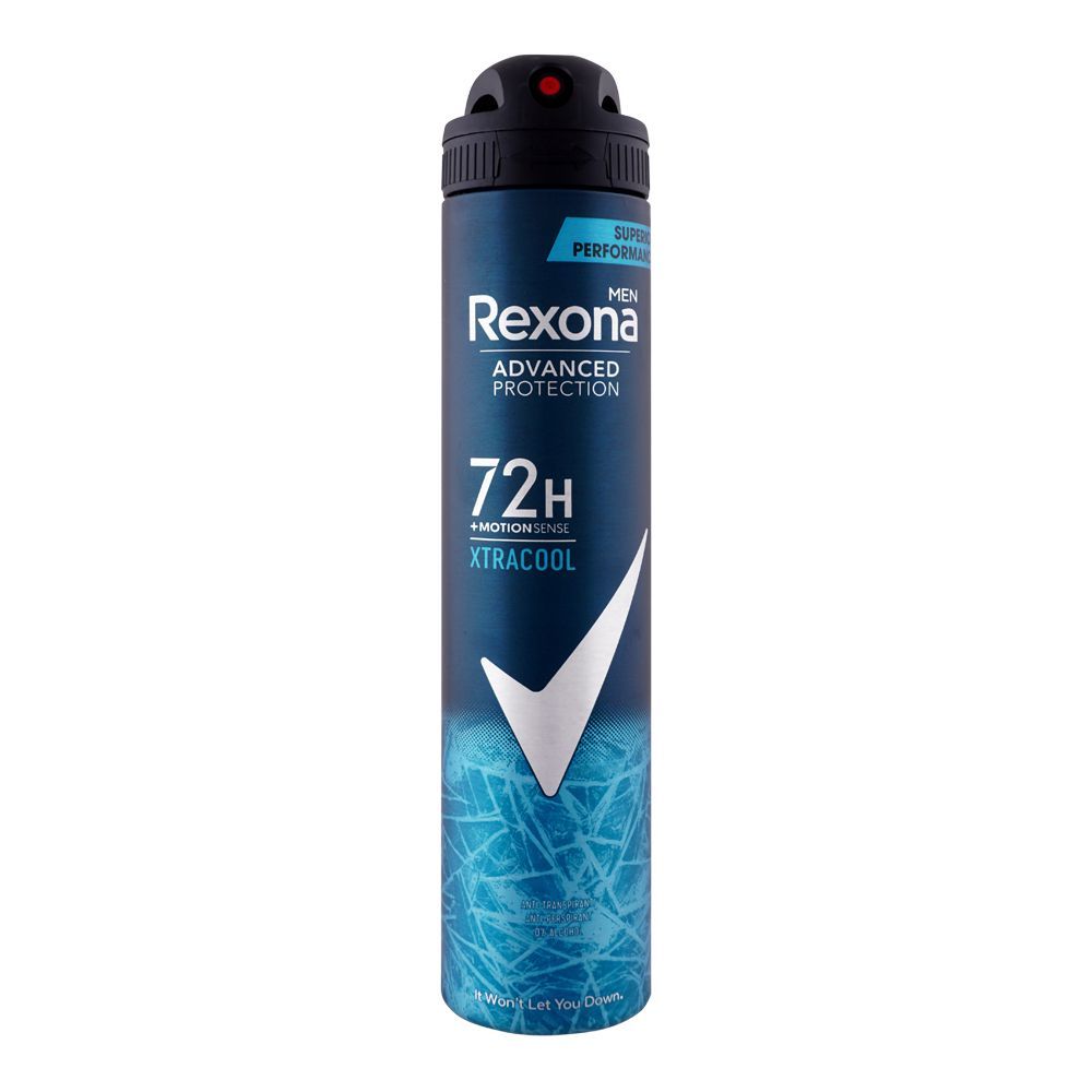 Rexona Men Advanced Protection 72 Hours+ Motion Sense Xtra Cool Anti Transparent Body Spray, For Men, 200ml