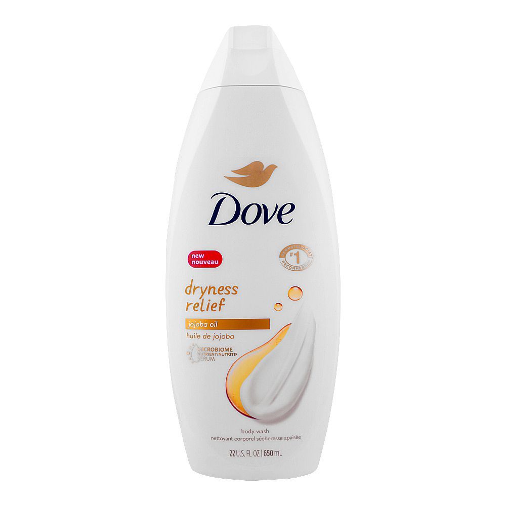 Dove Dryness Relief Jojoba Oil Micro Biome Nutrient Serum Body Wash, 650ml