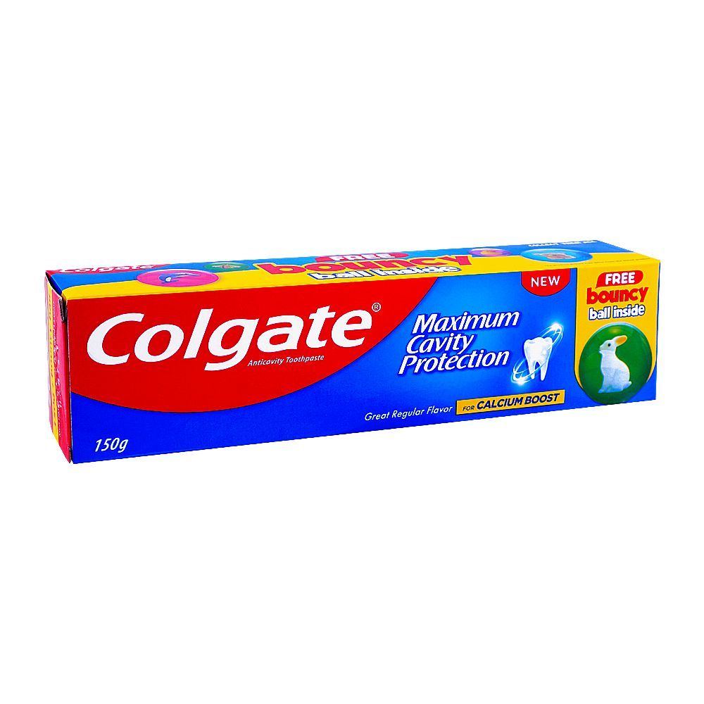 Colgate Maximum Cavity Protection Great Regular Tooth Paste, 150g, Free Bouncy Ball Inside