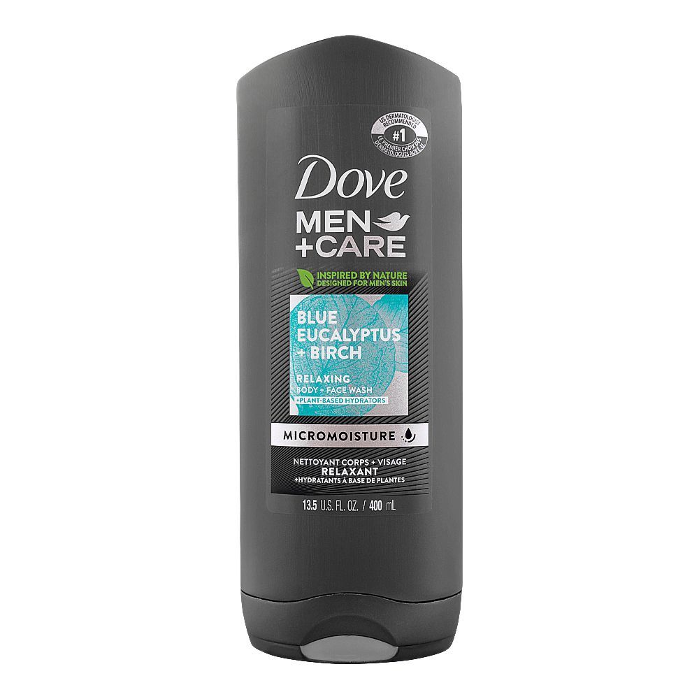 Dove Men + Care Blue Eucalyptus + Birch Micro Moisture Body Wash, 400ml