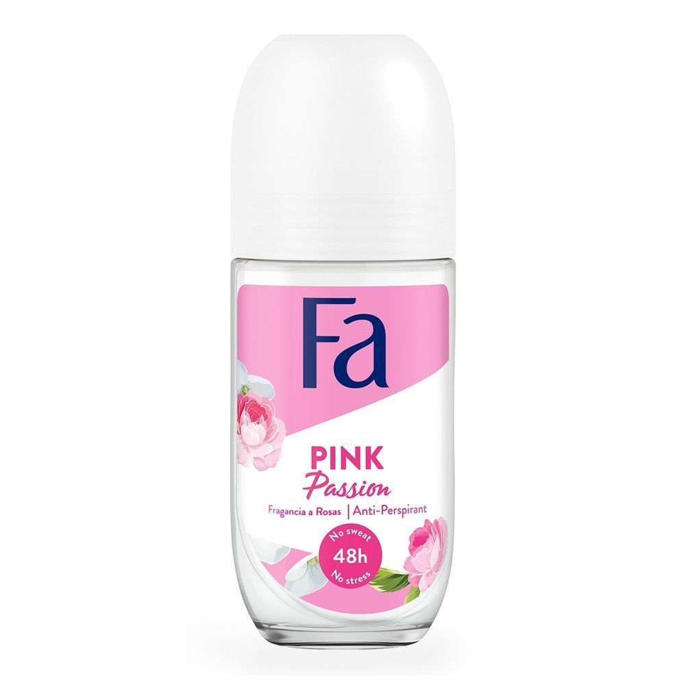 Fa 48 Hours Protection Pink Passion Rose Fragrance Anti-Transparent Roll On, For Women, 50ml