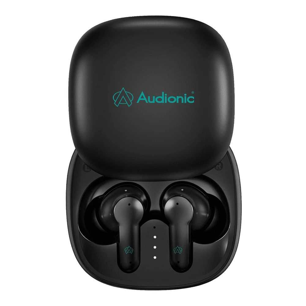 Audionic Quad Mic ENC Environmental Noise Cancellation Earbuds, Black, Airbud-550