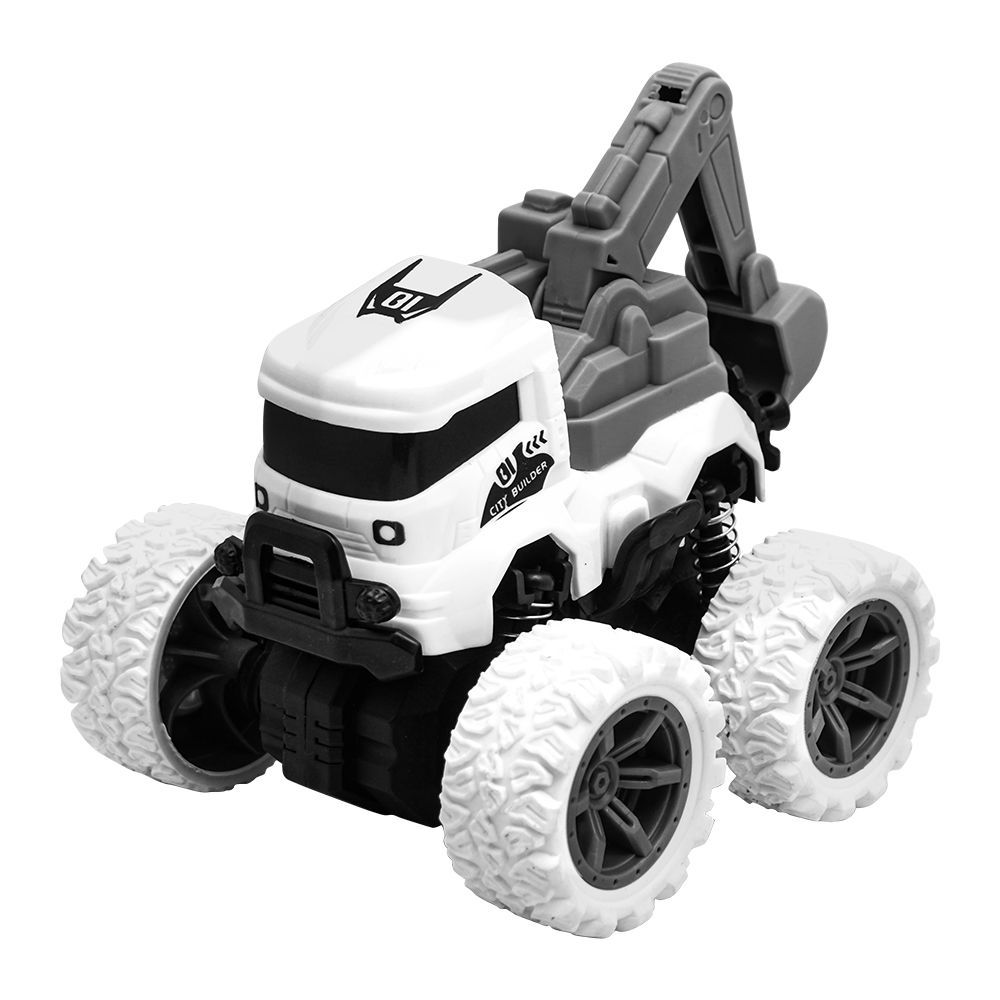 Rabia Toys Double Inertia 4WD Stunt Truck, White, WZ-101