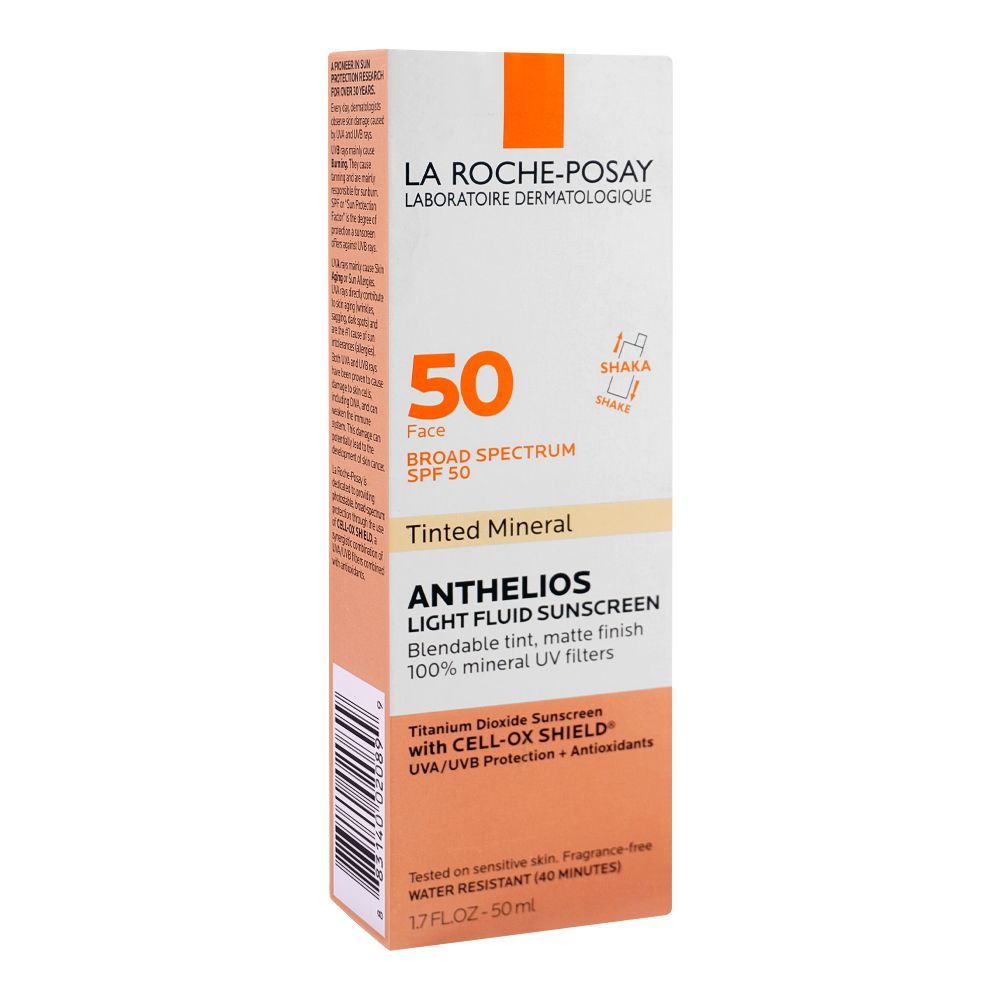 La Roche-Posay Anthelios Light Fluid Sunscreen Broad Spectrum SPF-50 Face, For Sensitive Skin, 50ml