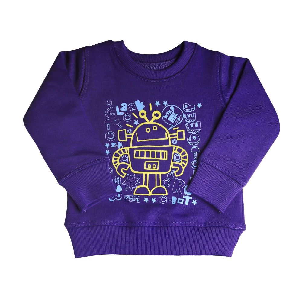 The Nest Robots Sweat Shirt, Purple, 10276