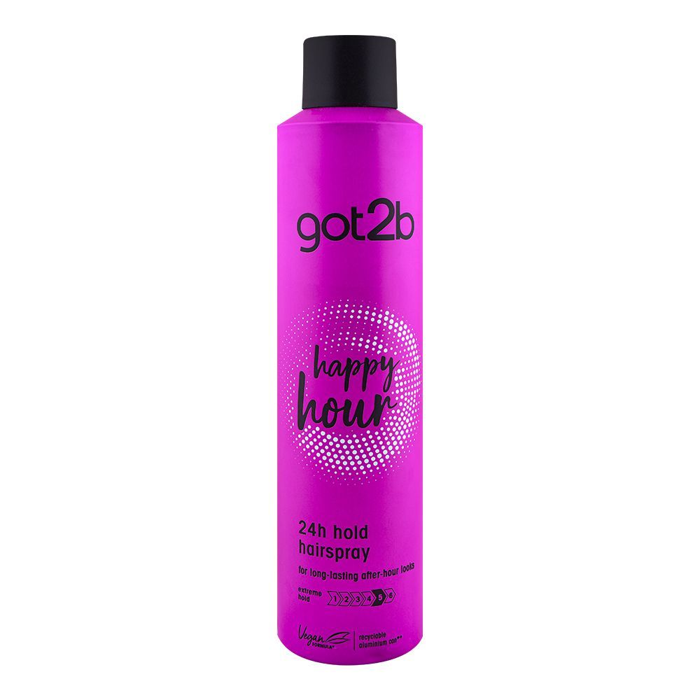 Schwarzkopf Got2b happy Hour 24 Hour Hold Vegan Hair Spray, Level 5, 300ml