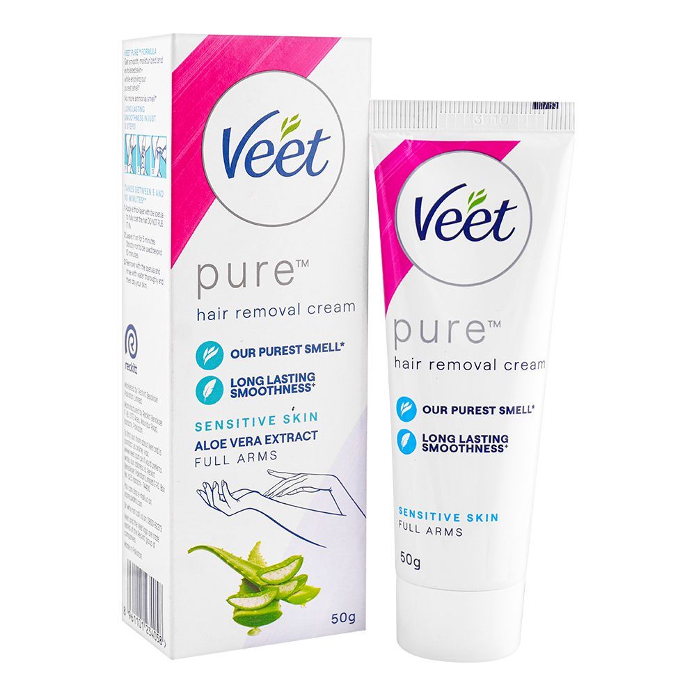 Veet Pure Aloe Vera Extract Sensitive Skin Hair Removal Cream, 50g
