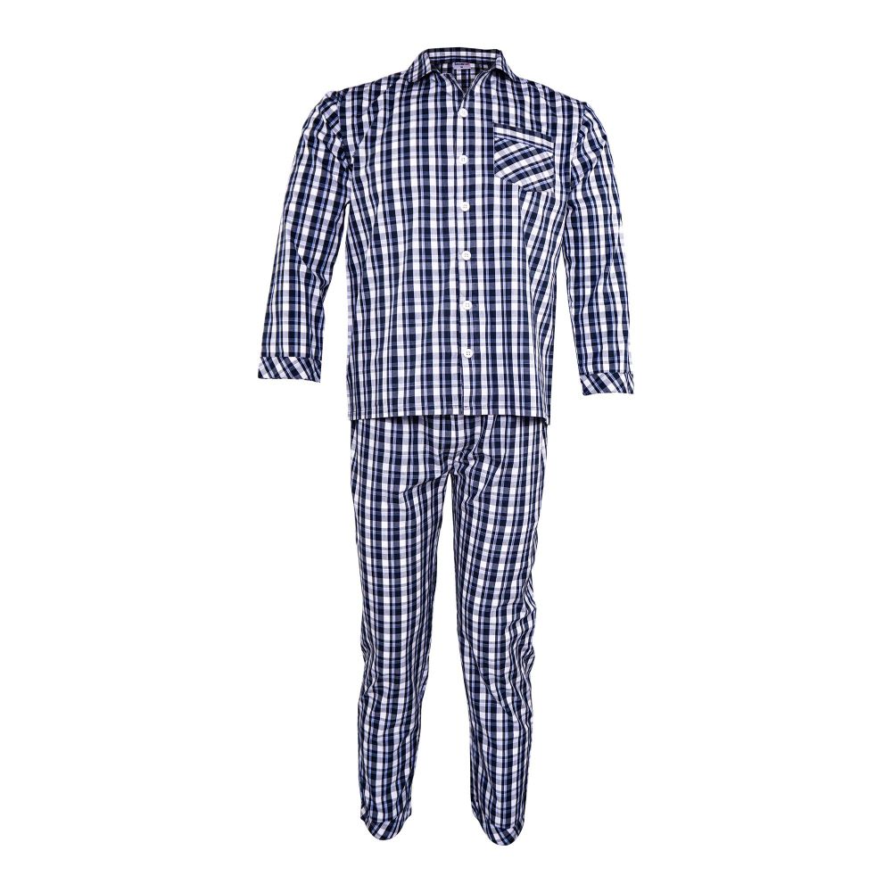 Basix Men's Yarn Dyed Cotton 2-Pack Loungewear Set, Black & Grey Checkered, LW-816