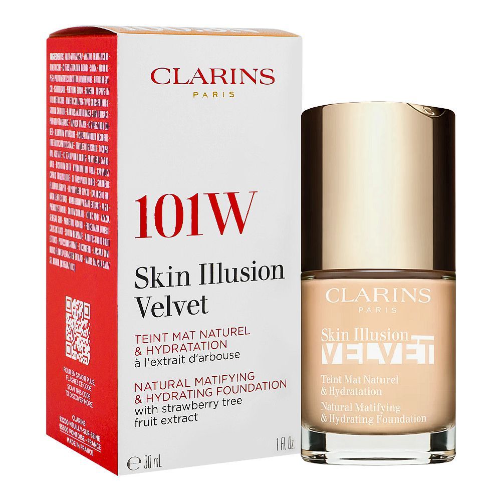 Clarins Paris Skin Illusion Velvet Natural Mattifying & Hydrating Foundation, 101W