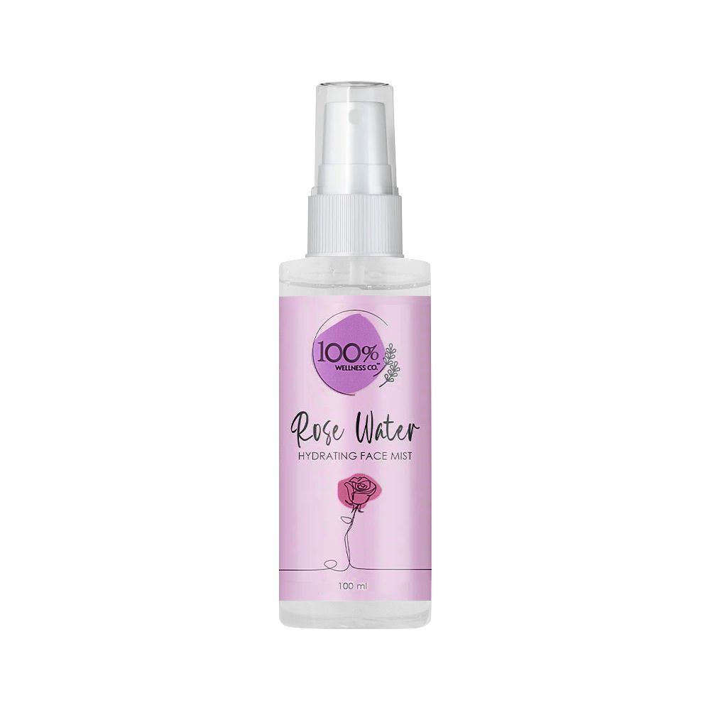 100% Wellness Co Rose Water Hydrating Face Mist, 100ml