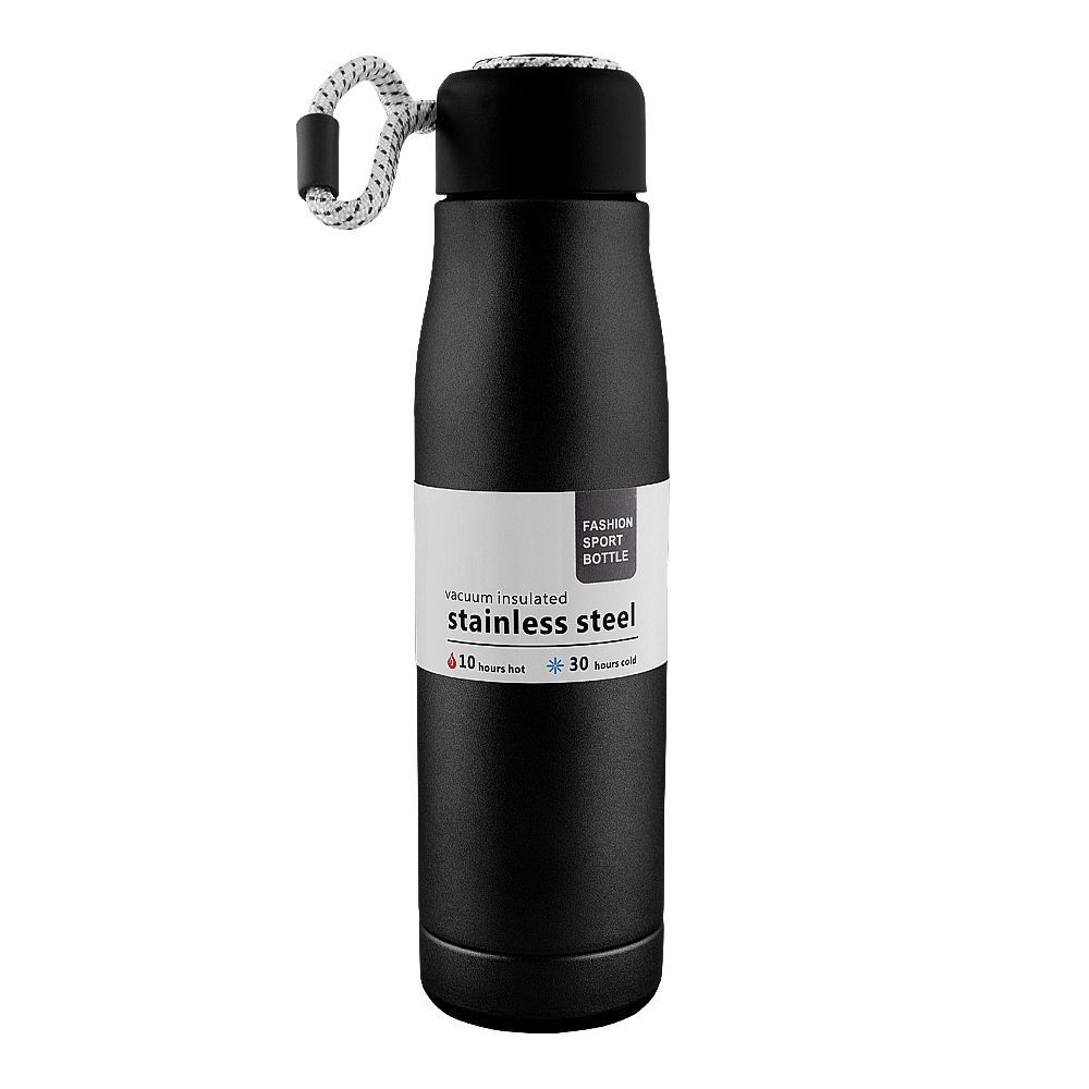 SAS Stainless Steel Fashion Sport Water Bottle, 500ml, Black