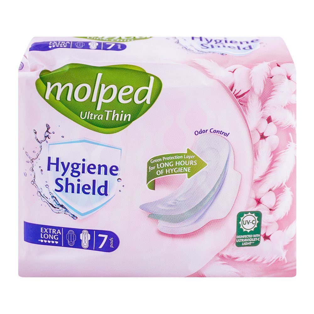 Molped Ultra-Thin Hygiene Shield Pads, Extra Long, 7-Pack