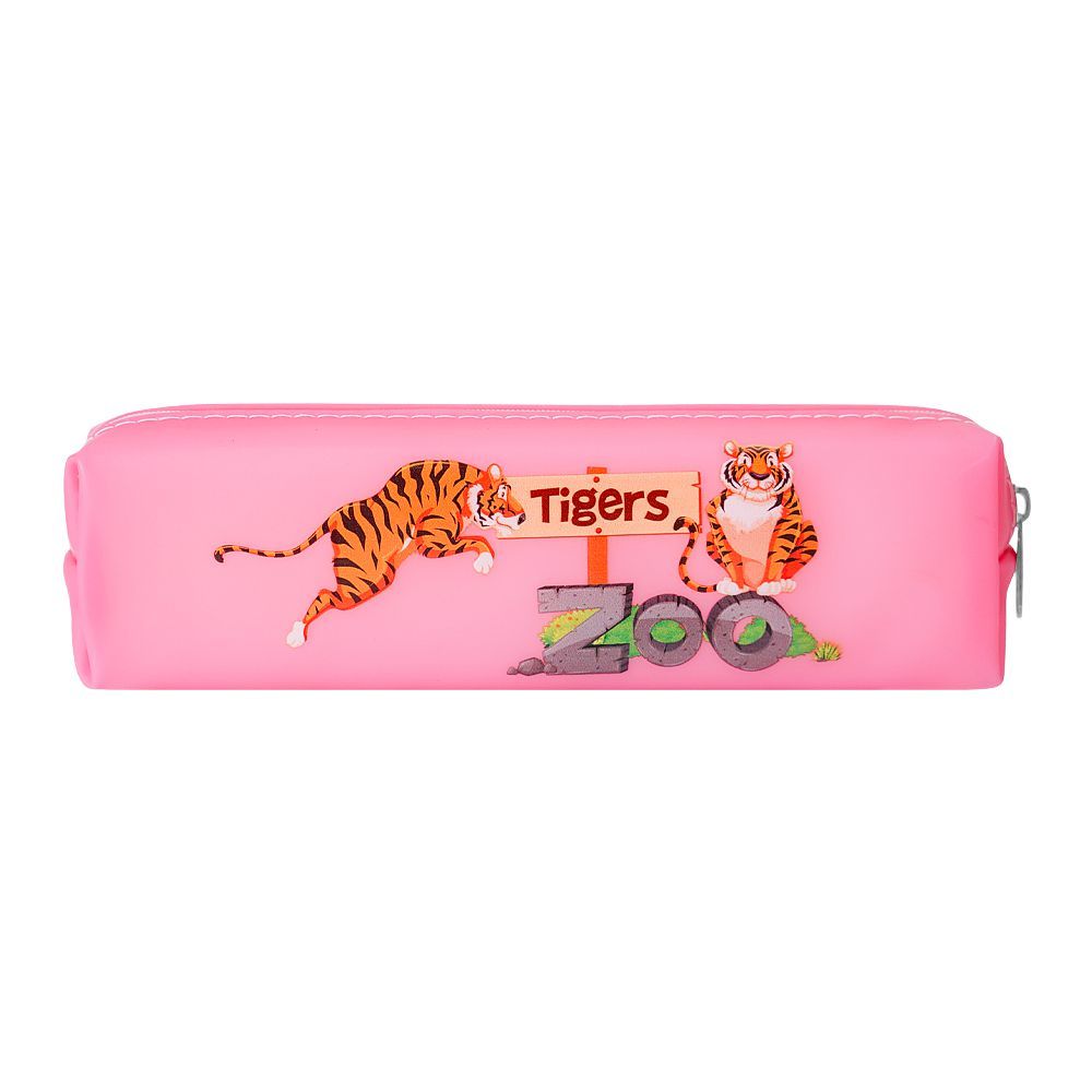 Pencil Pouch Tigers Zoo, Pink, PP-012