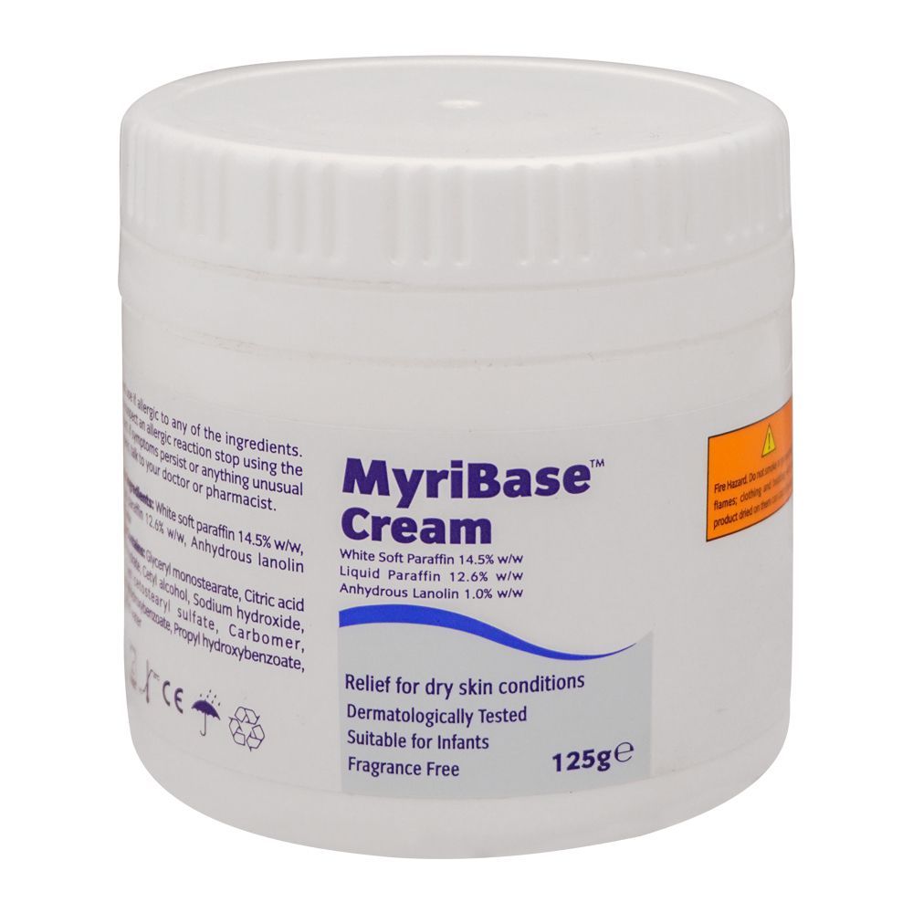 MyriBase White Soft Paraffin Dry Skin Conditions Fragrance-Free Cream, 125g