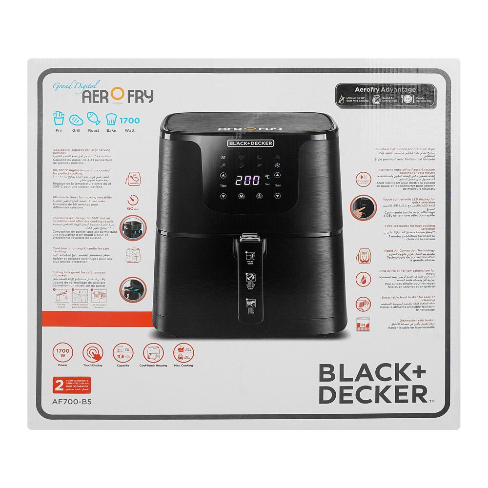 Order Black & Decker Grand Digital Aero Air Fryer, 5.8 Liters, 1700W ...