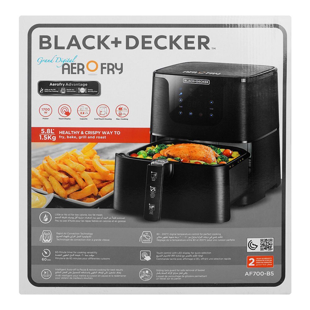 Order Black & Decker Grand Digital Aero Air Fryer, 5.8 Liters, 1700W ...