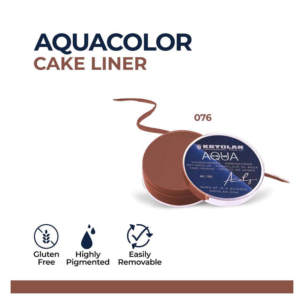 Kryolan Aqua Color Wet Cake Liner, 076, 8ml