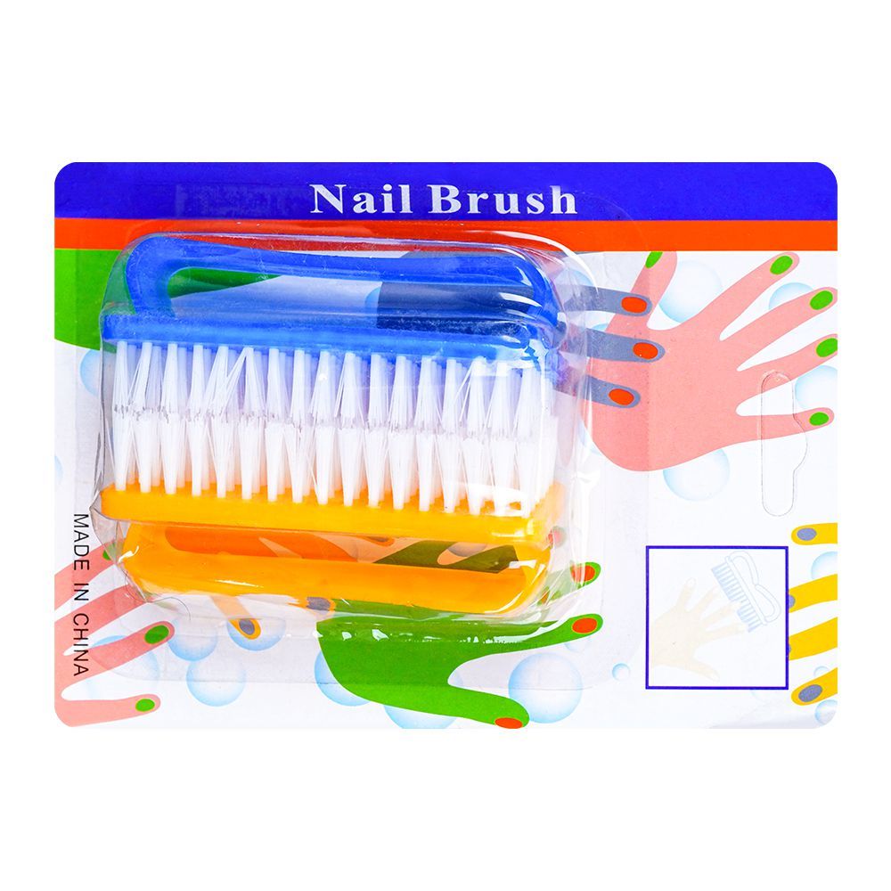 Nail Brush Pair, Yellow & Blue, 2-Pack