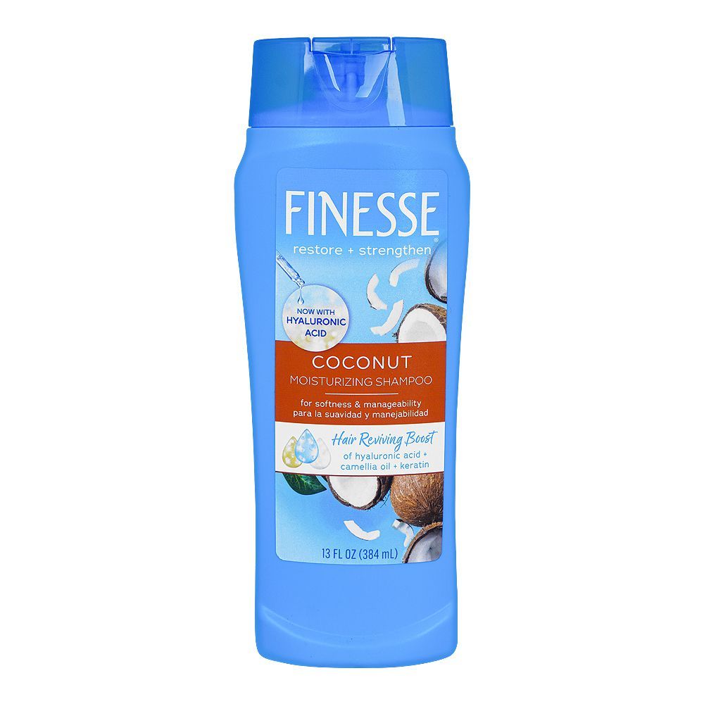 Finesse Coconut Moisturizing Shampoo, For Dry/Damaged/Stubborn Hair, 384ml
