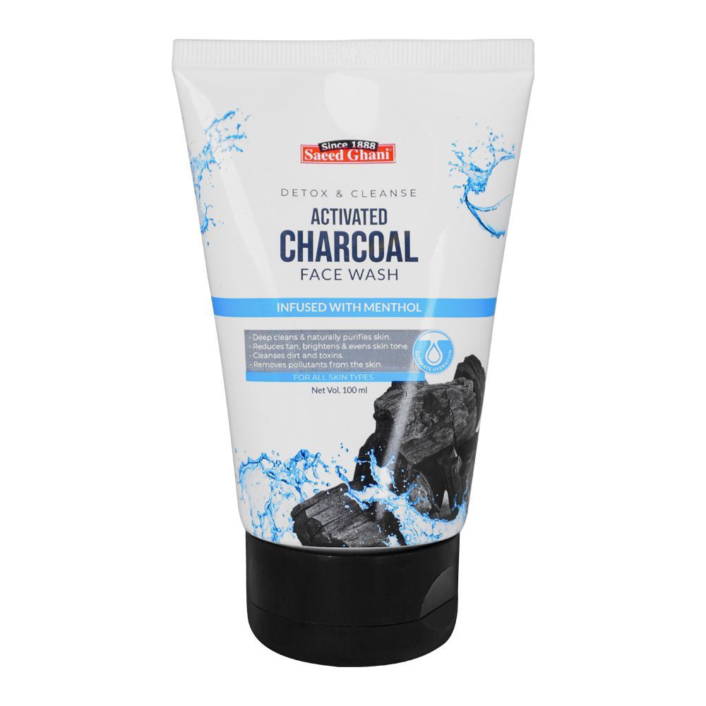 Saeed Ghani Detox & Cleanse Activated Charcoal Face Wash, For All Skin Types, 100ml