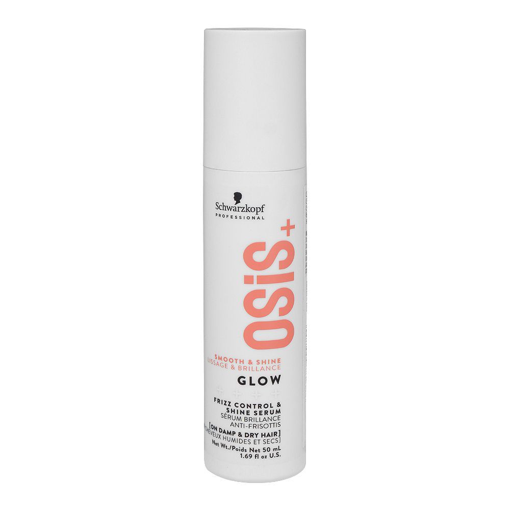 Schwarzkopf Osis+ Smooth & Shine Glow Frizz Control & Shine Serum, On Damp & Dry Hair, 50ml