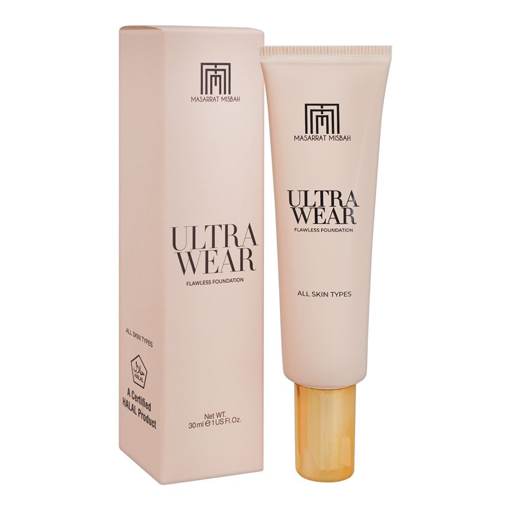 Masarrat Misbah Ultra Wear Flawless Foundation, Warm Honey, 30ml