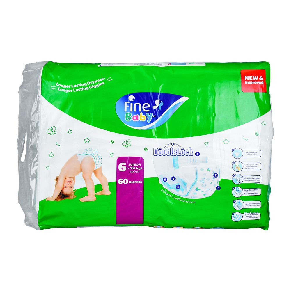 Buy Fine Baby Diapers No. 6 Junior, 15+ KG Mega Pack, 60-Pack Online At ...