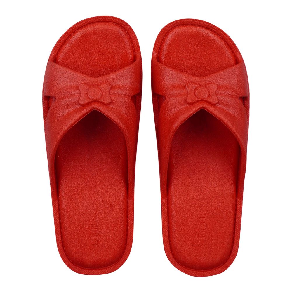 Bata Women's Casual Rubber/PVC Slippers, Red, Comfortable Slip-On Sliders For Home & Casual Wear, 6725043