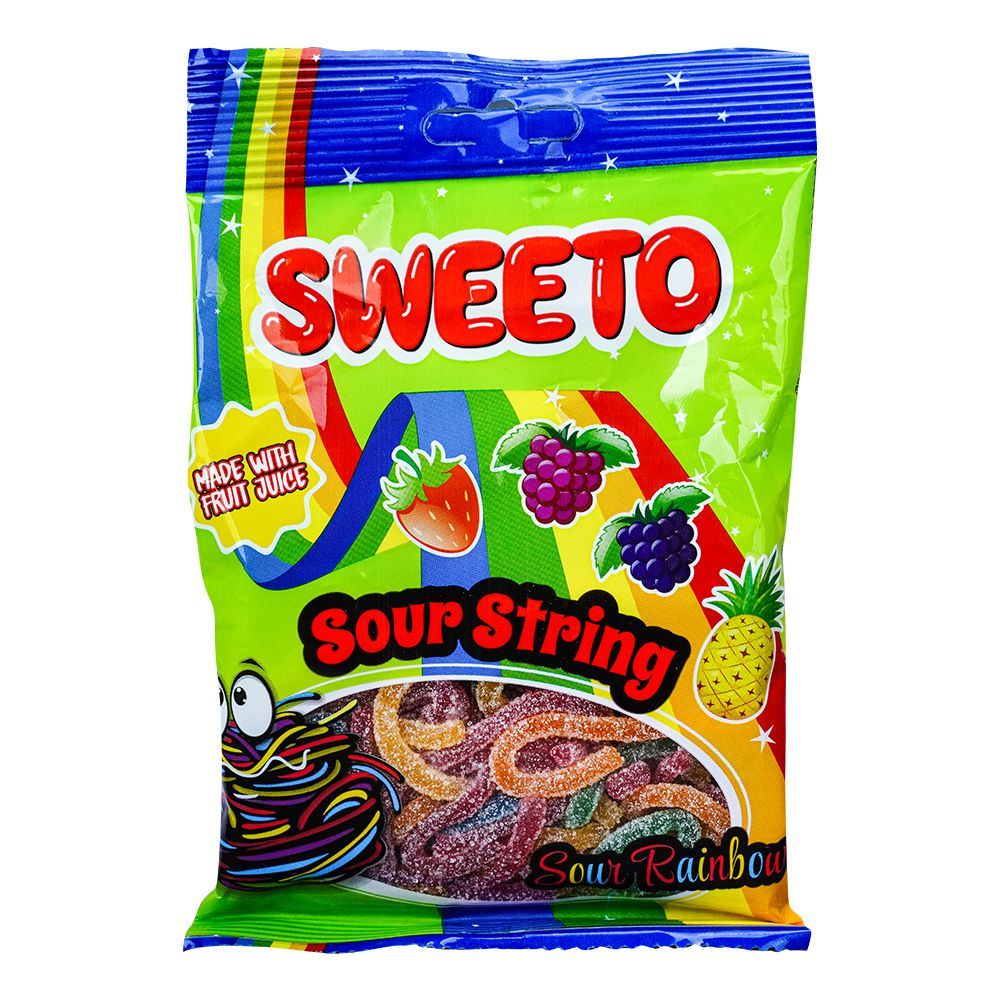 Sweeto Sour String Jelly Pouch, Sour Rainbow, 80g