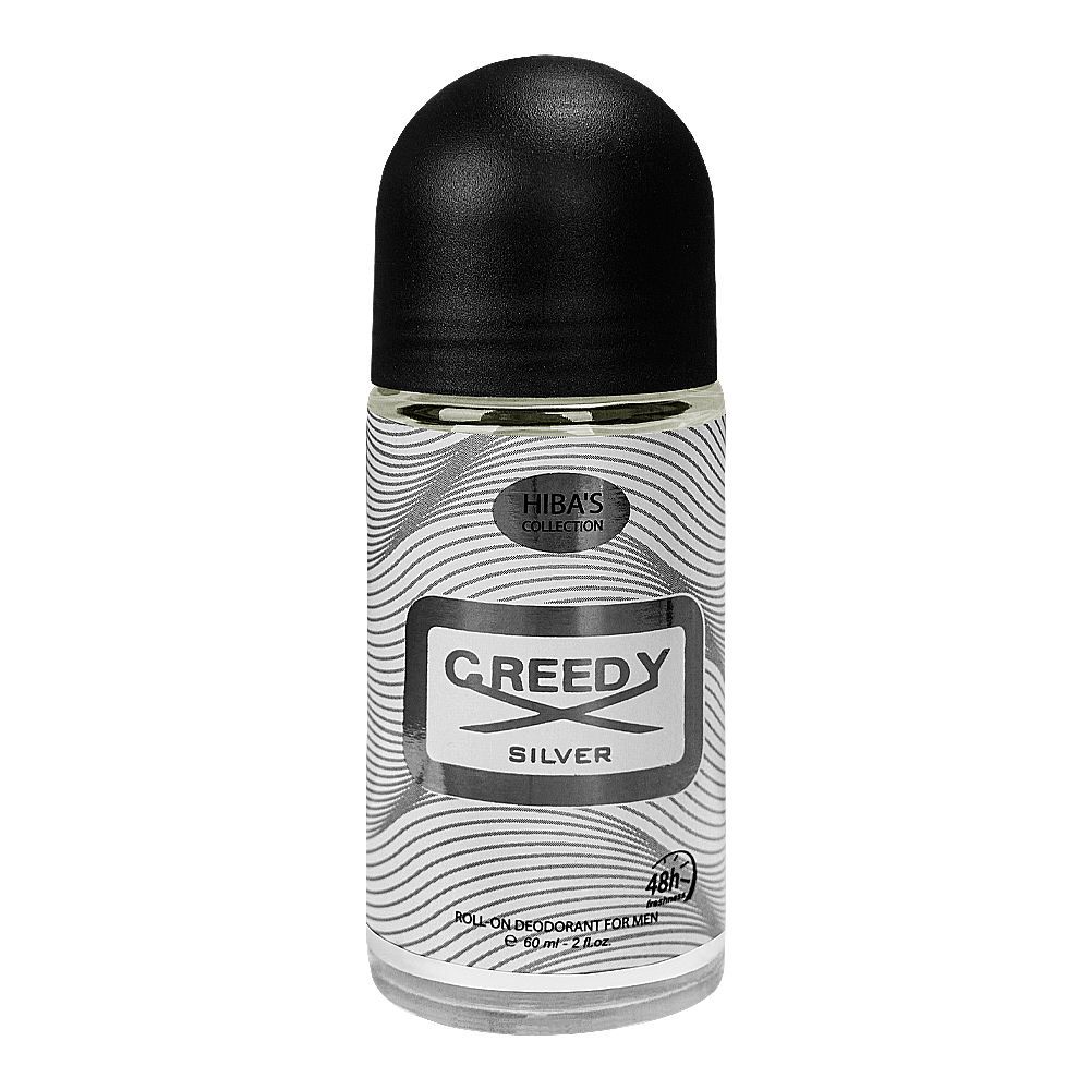 Hiba's Collection Creedy Silver Deodorant Roll On, For Men, 60ml