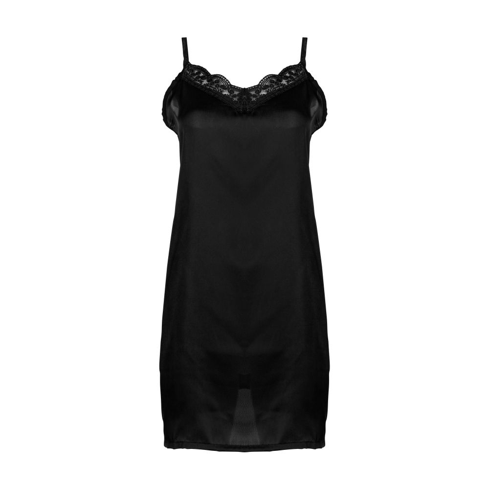 Basix Women's Camisole Slip With Matching Laces, Mid-Night Black, CS-113
