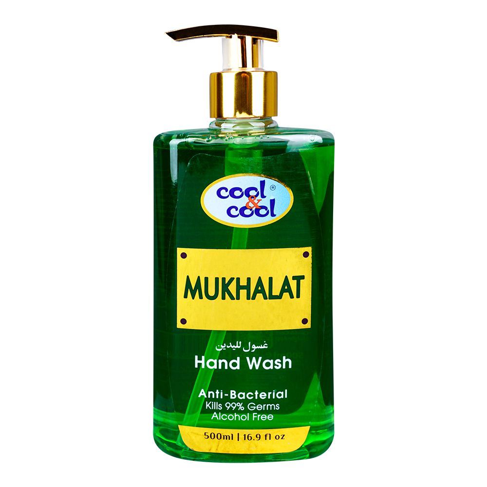 Cool & Cool Mukhalat Anti-Bacterial Hand Wash, Alcohol-Free, 99% Germ-Killing Formula, 500ml