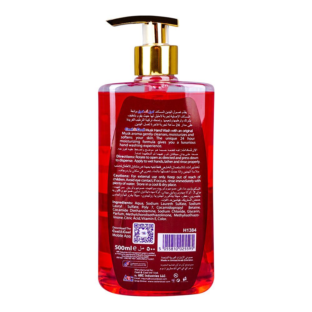 Order Cool And Cool Musk Anti Bacterial Hand Wash Alcohol Free 99 Germ Killing Formula 500ml 8131