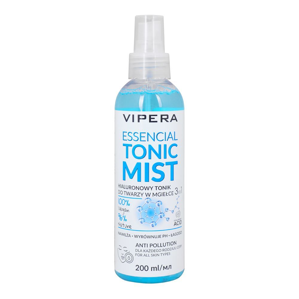 Vipera Essential Face Tonic Mist With Hyaluronic Acid, For All Skin Types, 200ml