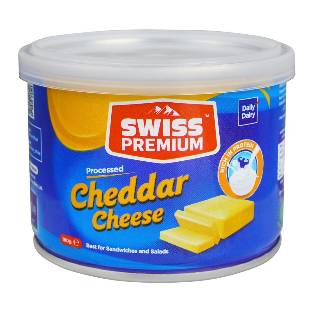 Swiss Premium Cheddar Cheese Tin, 180g