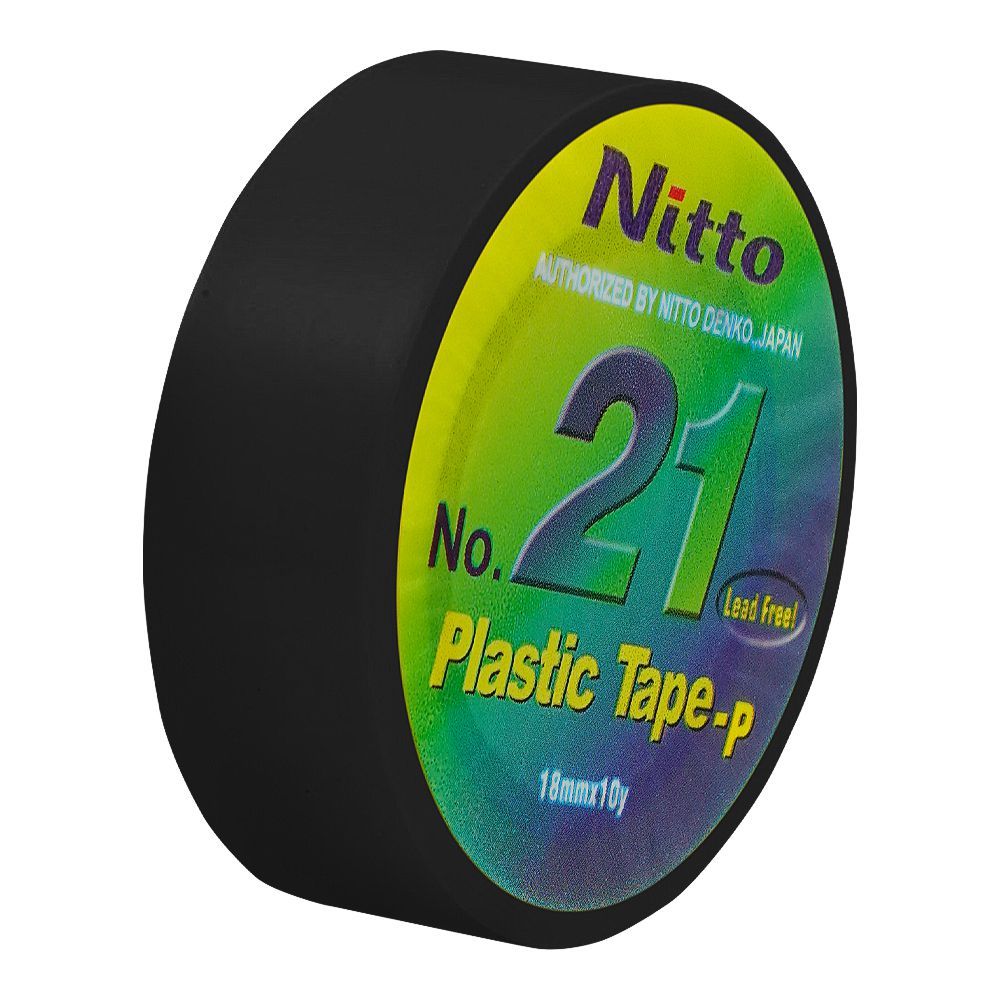 Nitto Plastic Tape, Lead Free, 18mm, Black, No.21
