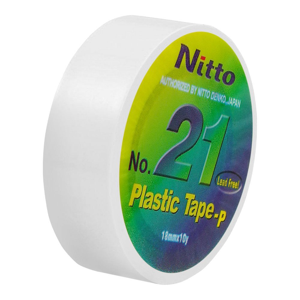 Nitto Plastic Tape, Lead Free, 18mm, White, No.21