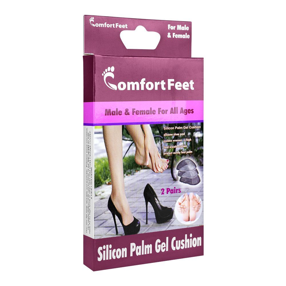 Comfort Feet Washable Silicone Palm Gel Cushions - For All-Day Comfort, 2 Pairs