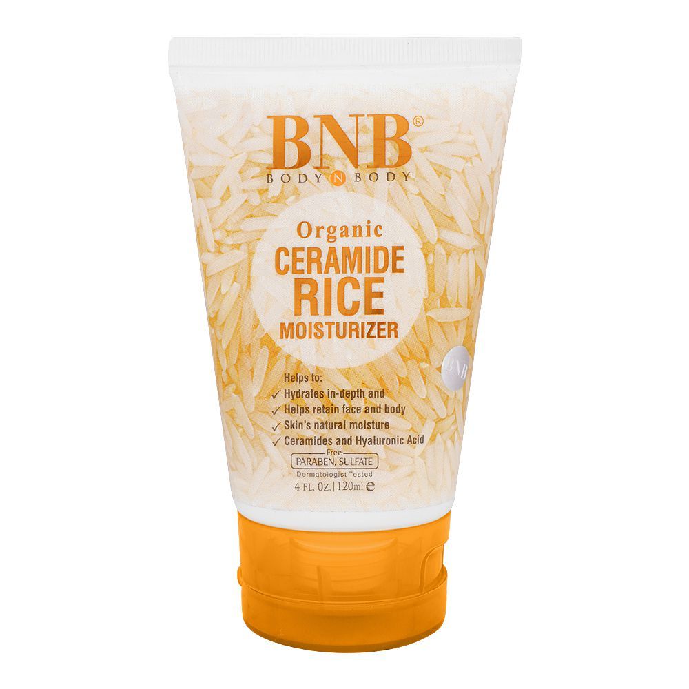 BNB Organic Ceramide Rice Moisturizer, Paraben & Sulfate Free, Dermatologist-Tested, 120ml