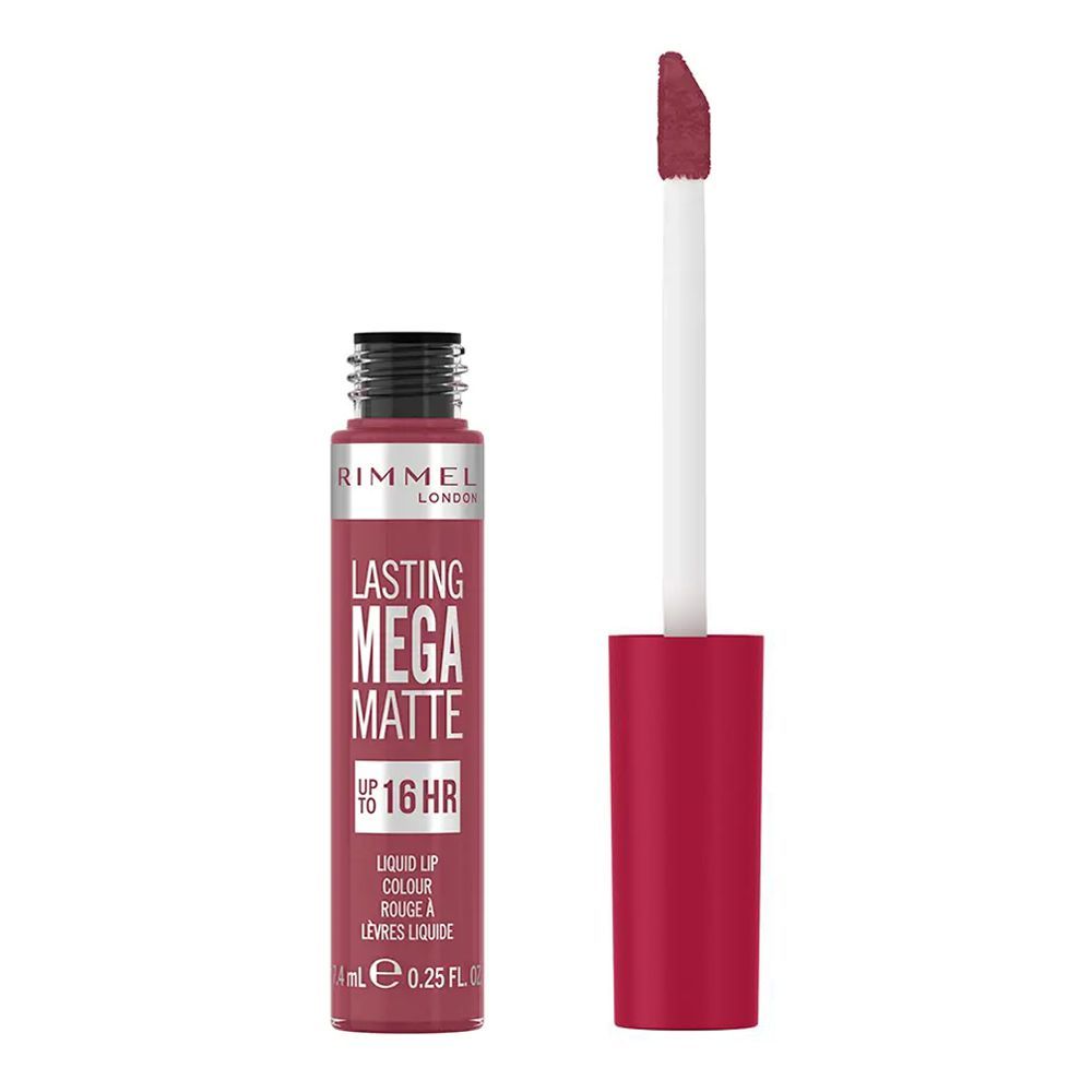 Rimmel London Lasting Up To 16 Hour Mega Matte Liquid Lipstick, Long-Lasting, Hydrating, 900 Ravishing Rose, 7.4ml