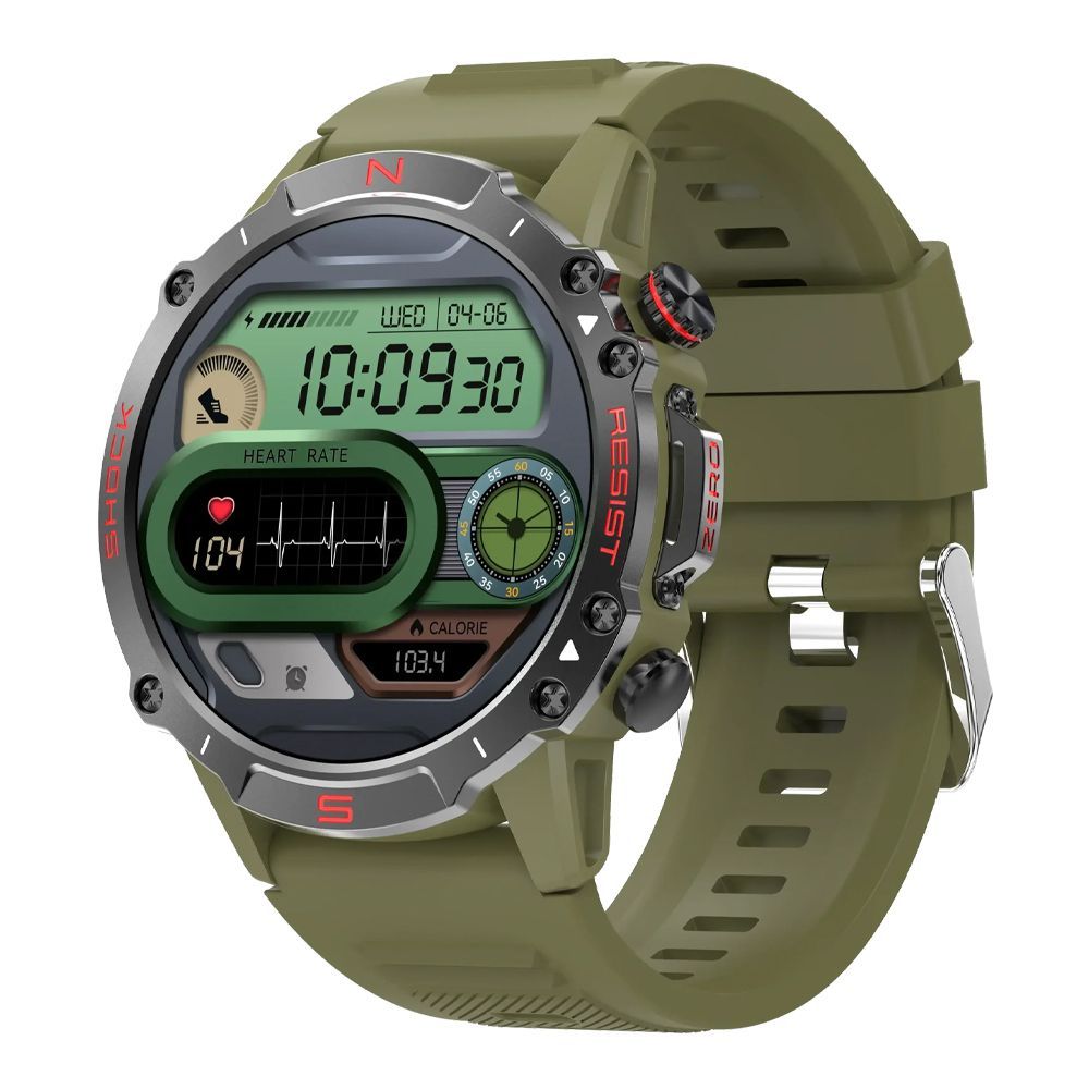 Zero Matrix 1.43" Amoled HD Display, Always on Display, Froest Green Strap, Smart Watch